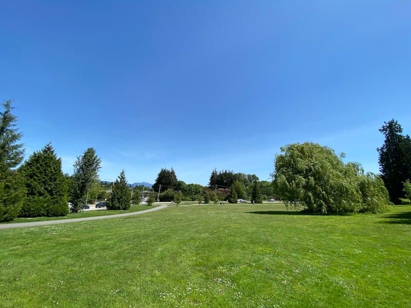 Parc verdoyant sous un ciel bleu à Hesperange, idéal pour un entraînement collectif avec Bacar Sanha, coach sportif certifié.